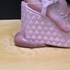 Causing Testicular Trauma With My Pink Wedges – Close Up